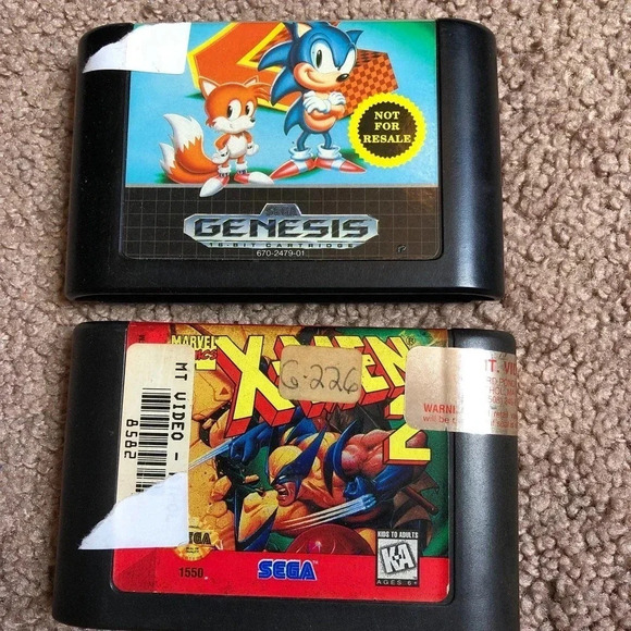 2 pieces Bundle of Sonic the Hedgehog 2 and X-Men 2 Clone Wars - Picture 1 of 2